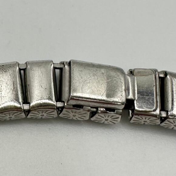 Antique Art Deco rhodium plated clear rhinestones tennis bracelet necklace - Picture 9 of 10